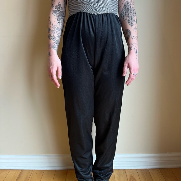 Vintage 70s metallic silver and black jumpsuit - Picture 5 of 6